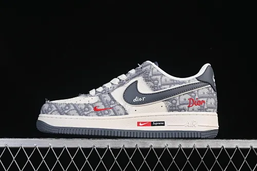 All categories Nk Air Force 1 Air Force series Nk Air Force 1 Low Air Force low top Nike Air Force 1'07 Low Dior joint pattern beige gray red Air Force 1 low top casual sneakers MZ9588-807